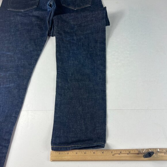 Rouge Territory Selvedge Jean Men Measured 33x30 Skinny Dark Blue 6 Pocket Denim - Picture 10 of 16